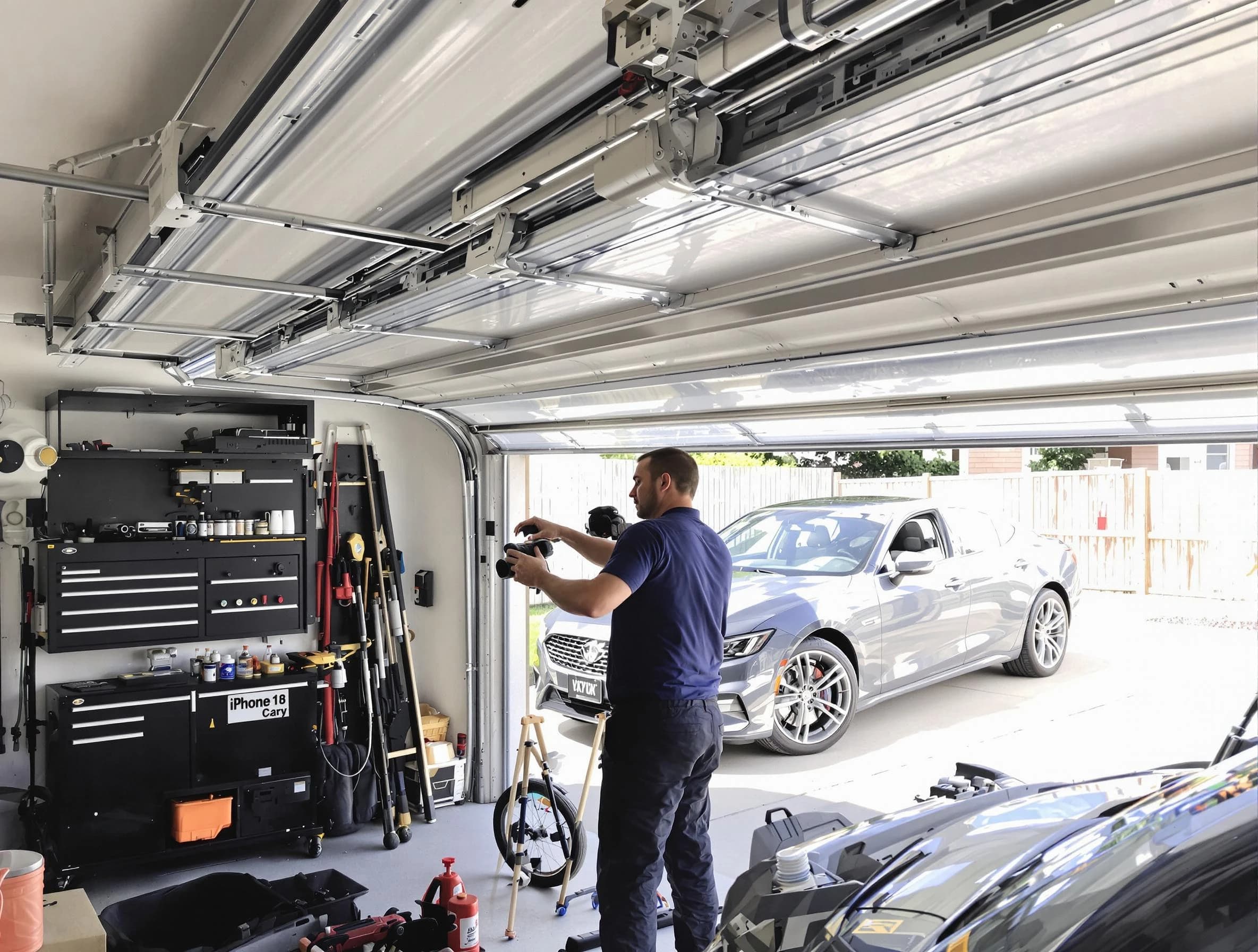 American Fork Garage Door Repair technician fixing noisy garage door in American Fork