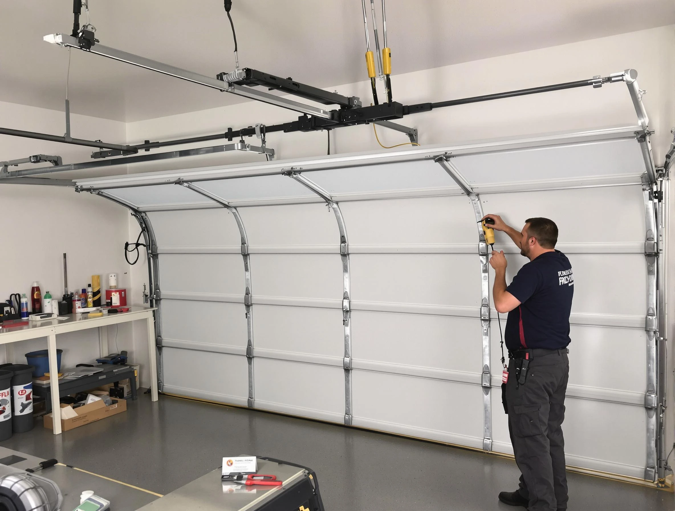 American Fork Garage Door Repair certified technician performing overhead door system repair in American Fork