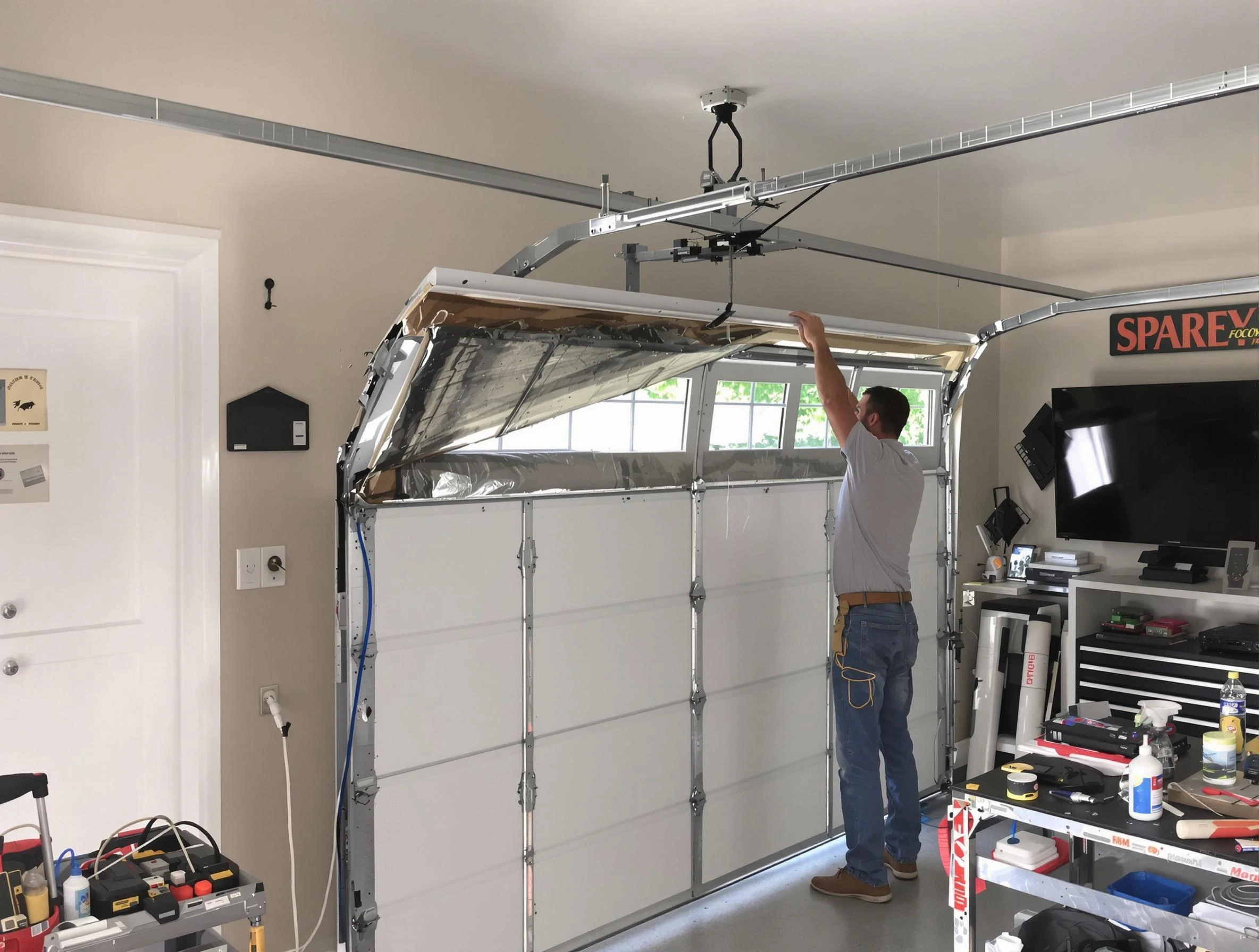 Garage door section replacement by American Fork Garage Door Repair in American Fork